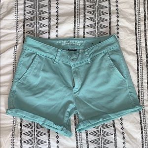 Twill Teal American Eagle Midi Shorts
